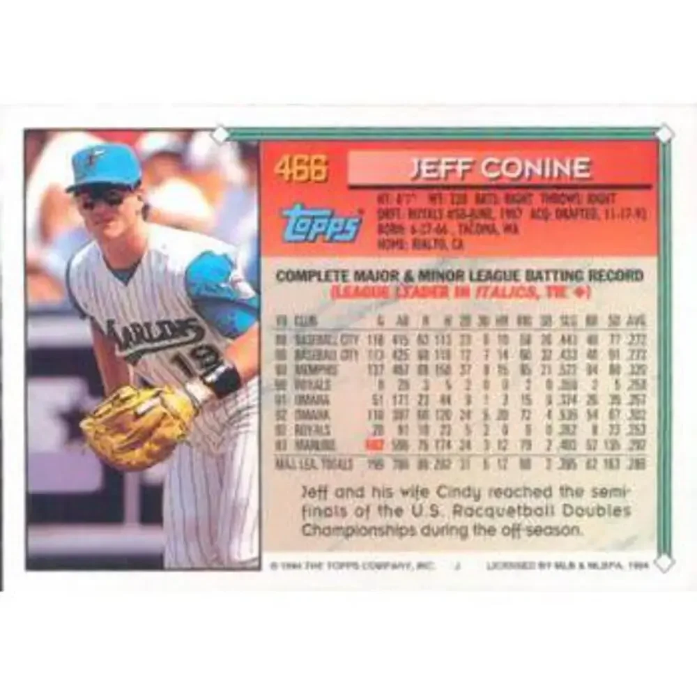 1994 Topps Jeff Conine ASR # 466 Florida Marlins